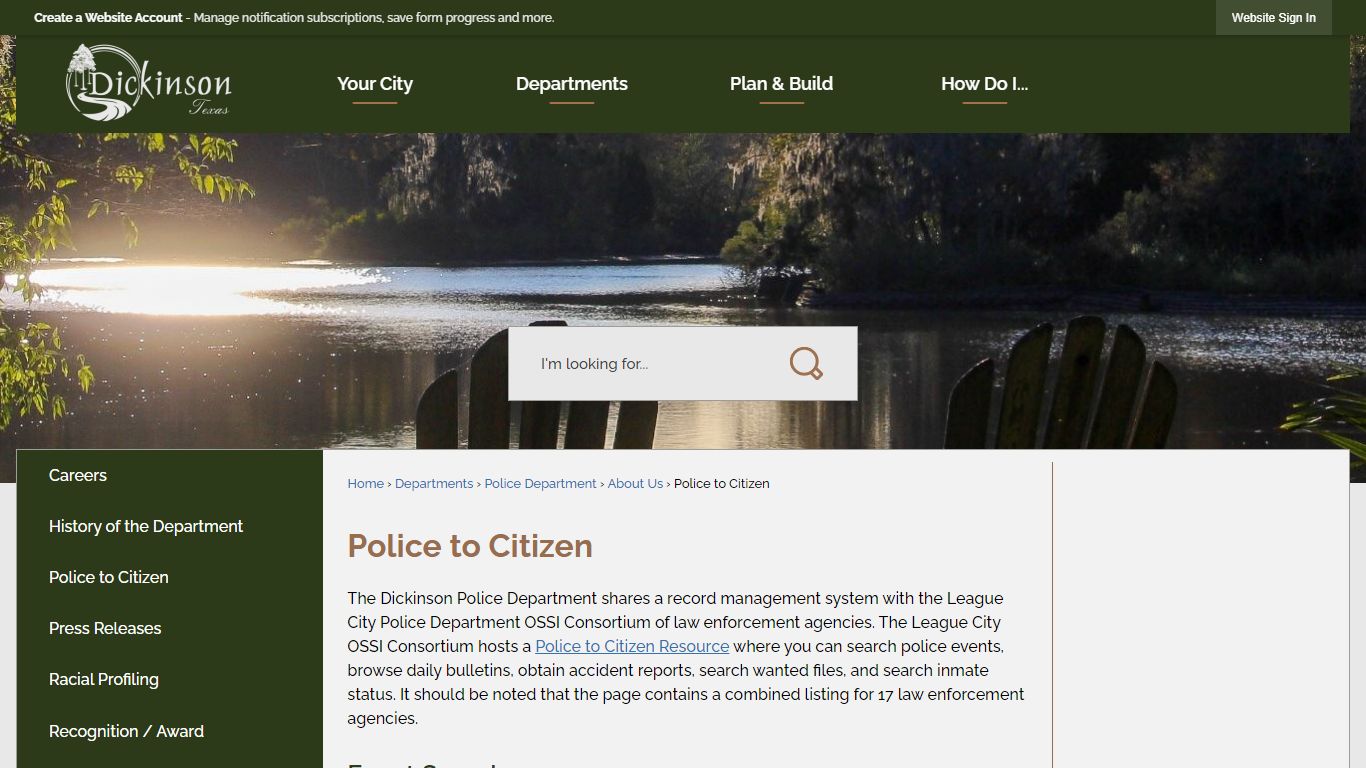 Police to Citizen | Dickinson, TX - Official Website